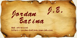 Jordan Batina vizit kartica